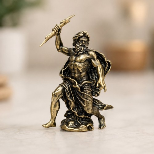 Miniatura zeus statuina ottone - zeus,