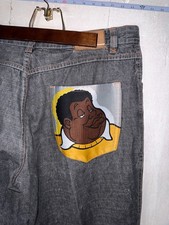 Jeans denim nero larghi