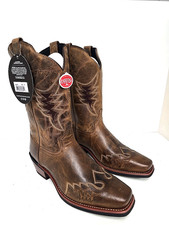 Stivali western Laredo uomo 68470 12" con o-lay Williams cowboy pelle marrone 10,5D