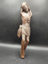 Crocifisso antico Gesù in legno Old carved wood Christ