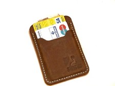 Porta Carte Artigianale Da Uomo Vera Pelle Cucito Mano Porta Carte Credito Slim