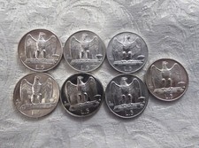 VITTORIO EMANUELE III LOTTO DI 7 MONETE DA 5 LIRE " AQUILINI " VARIE DATE