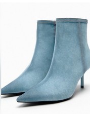 Stivaletti ZARA blu in tessuto