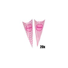 20 cono party rosa scatole