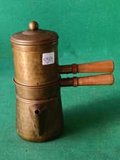 RARA CAFFETTIERA NAPOLETANA OTTONE MARTELLATO MADE IN ITALY VINTAGE. CY69