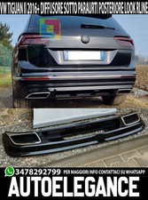 VW TIGUAN II 2016-2020 DIFFUSORE SOTTO PARAURTI POSTERIORE LOOK RLINE ABS