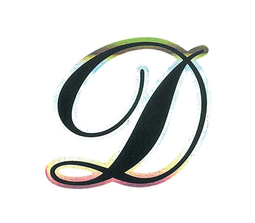 Lettera adesiva olografica - adesiva, "d"