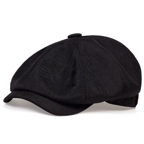 Berretto nero vintage newsboy