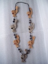 COLLANA LANA COTTA LUNGA ETNICO NEPAL GATTO CAT