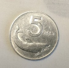 Moneta 5 Lire Italia 1954 Rara