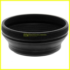 Paraluce ripiegabile universale in gomma per obiettivi, innesto a vite 55mm M55.