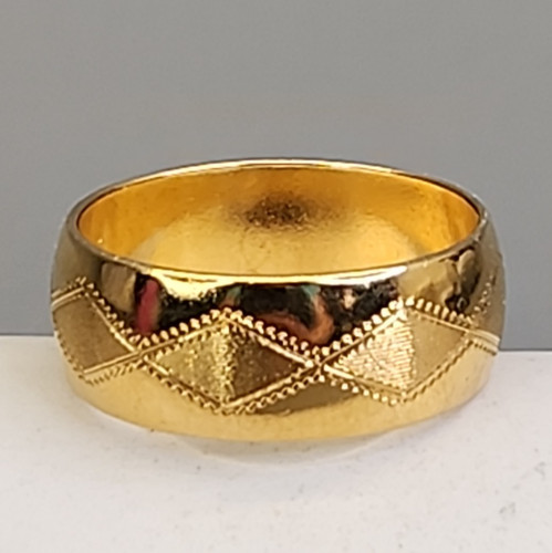 Anello fascia tono oro - 7, mm