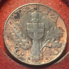 REGNO D'ITALIA - VITTORIO EMANUELE III° - RARA MONETA DA 10 CENTESIMI - 1937