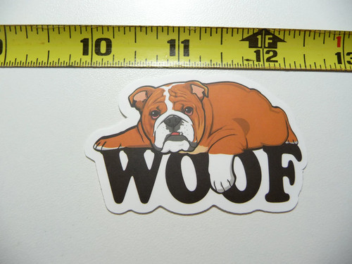 Bulldog woof piccolo adesivo - bulldog,