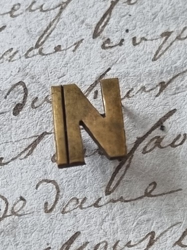 Monogramma lettere ottone n - monogramma,