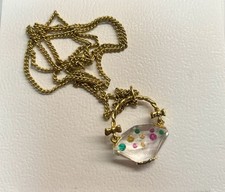 SWAROVSKI Crystal Bag-shaped Ribbon Necklace. Collana Borsa Cristallo Con Pietre