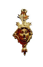 ANTICO MASCHERONE  in BRONZO dorato cm. 3,5 x 8,5