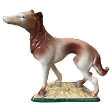 1960s Hand-Crafted and Painted Porcelain Figure of a Greyhound by Elsa Lagorio