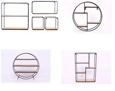 Unità da parete filo metallo legno stile industriale scaffale display arredamento casa