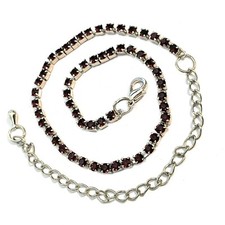 Bracciale tennis swarvoski da uomo donna regolabile con zirconi rosso viola