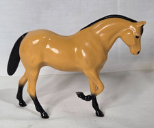 Vintage anni 60 Hartland Buckskin Quarter Horse Mare giallo dorato coda di criniera nera 5''
