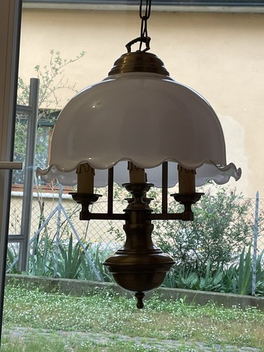 Lampadario antico ottone e - lampadario,
