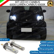 LAMPADE ABBAGLIANTI LED H1 SMART FORTWO 450 NO AVARIA LUCI 6000LM  6000K BIANCO