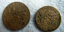 King VITTORIO EMANUELE III Italy Albania  0.05 0.10  lek  1940