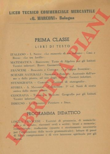 Liceo tecnico commerciale - commerciale, "g