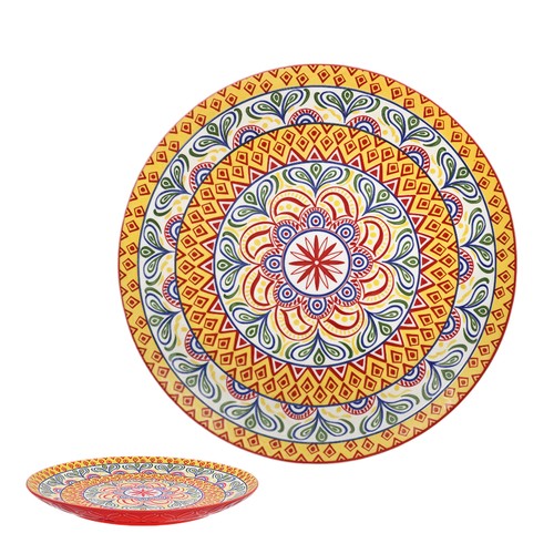Red tuscany ceramic plate - ceramic,