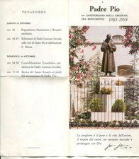 MOLFETTA-PADRE PIO-10° ANNIVERSARIO DELLA EREZIONE DEL MONUMENTO 1983-1993