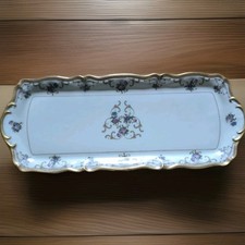 Porcellana Di Limoges Leclair (1945-1954) Piatto Da Torta Decorazione Fiori E