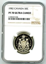 1982 CANADA 50 CENT NGC PF70
