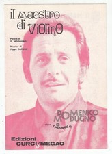 Spartito DOMENICO MODUGNO Il maestro di violino - 1975 Pippo Caruso OTTIMO