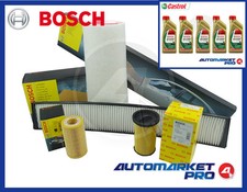 KIT FILTRI TAGLIANDO BOSCH BMW SERIE 3 E46 320D DIESEL + OLIO CASTROL 5W30