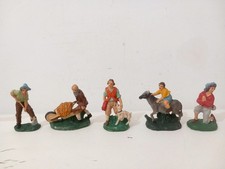 Lotto di 5 Statuine Presepe Confalonieri/Chialu In Pasta