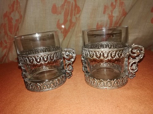 Coppia antichi bicchieri con - antichi,