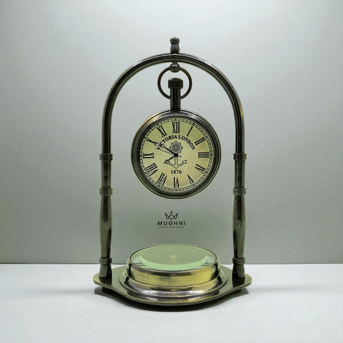 Clock compass brass nautical - clock,