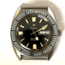 VINTAGE* 1970s ZODIAC Automatic SEA WOLF 17J 20ATM Day/Date Men's Watch 762-966