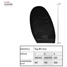 Mezza suola mm.2 cardata gomma Vibram Leisure 2346 riparazione creazione scarpe