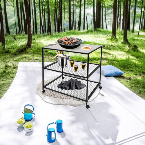 Mobile dining cart camping bbq - mobile,