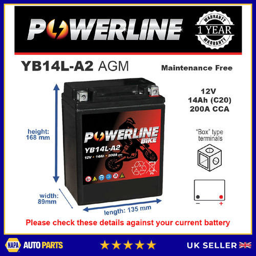 Yb14l agm powerline - yb14l-a2,