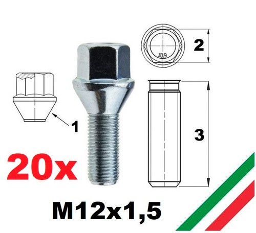 Kit bulloni ruota cerchi in - 20,
