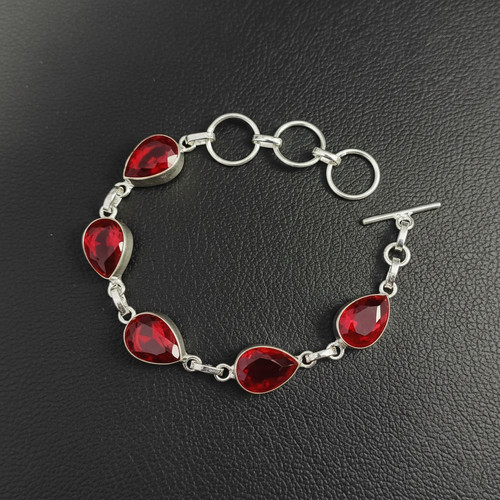 Bracciale granato argento - |,