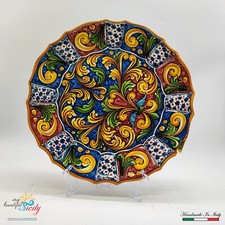 Eleganti piatti in ceramica di Caltagirone - Arte siciliana di 38cm in dia