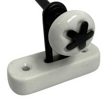 Portasciugamani IKEA 32" nero metallo bianco porcellana pomelli fiori