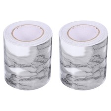 2 Rotoli Copri Battiscopa Flessibile Marmo Carta Peel Stick Bastone Bordo Battiscopa