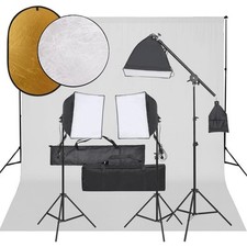 Kit per Studio Fotografico con Set Luci, Fondale e Riflettore vidaXL