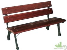 PANCHINA PANCA PER GIARDINO ESTERNO GHISA NERA 122x60xH72CM JUNIOR DOGHE LEGNO