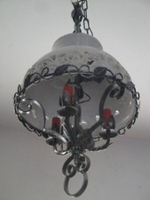 Lampadario Vintage Modernariato Design anni 60-70 Ceramica Vecchia Bassano